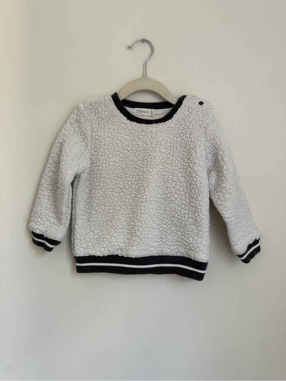 Miles the Label Cozy Crewneck Sherpa Sweatshirt (Size 24m)